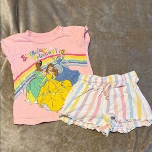 Disney Pink 'Birthday Princess' Kids Matching Set 5T
